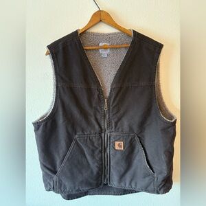 Carhartt Dark Brown Canvas Men’s Vest size large